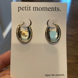 Local Eclectic gold oval disk hoops